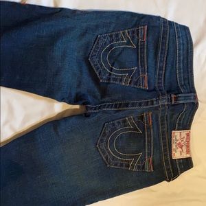 True Religion 25 Dark Wash Low Rise Skinny Jeans